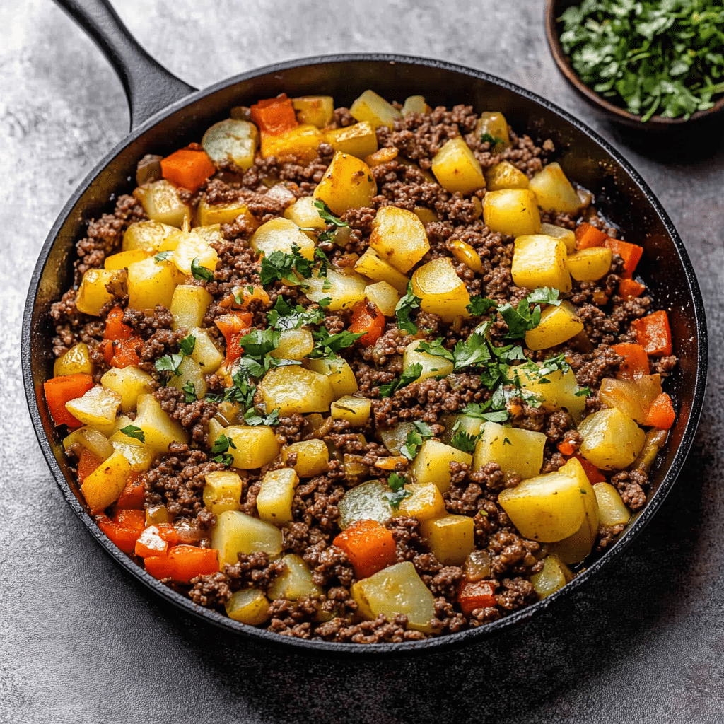 Mexican Ground Beef and Potato Skillet