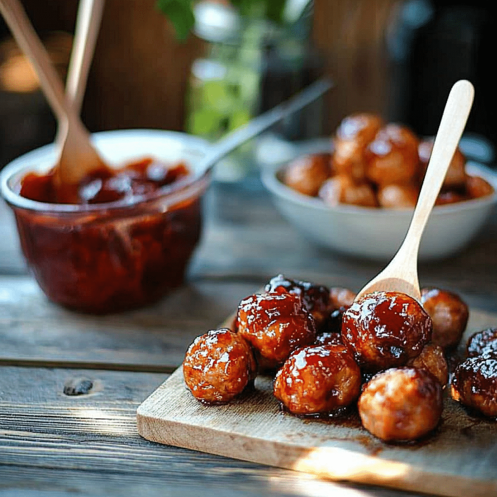 Peach BBQ Meatballs