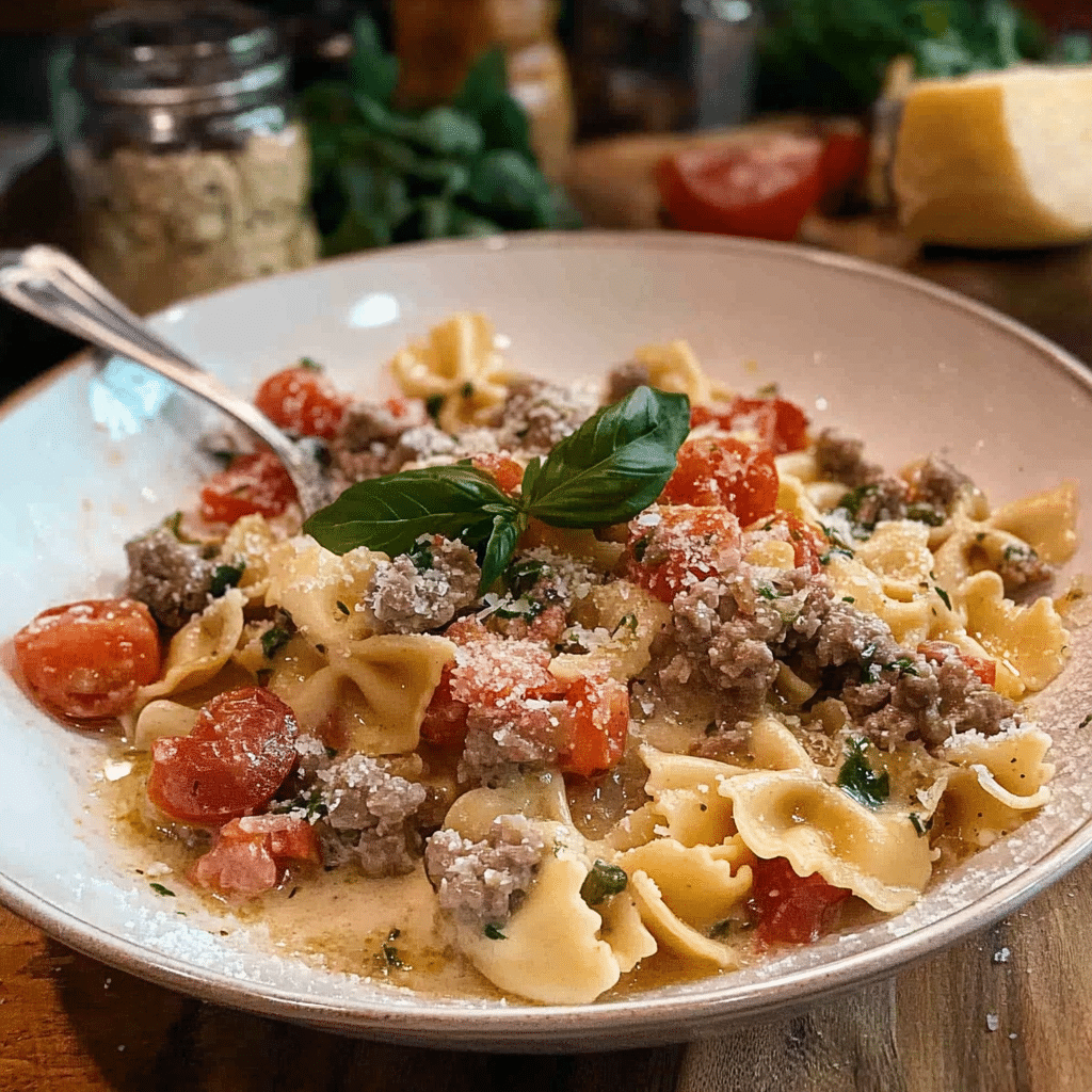 Italian Sausage With Bow Tie Pasta
