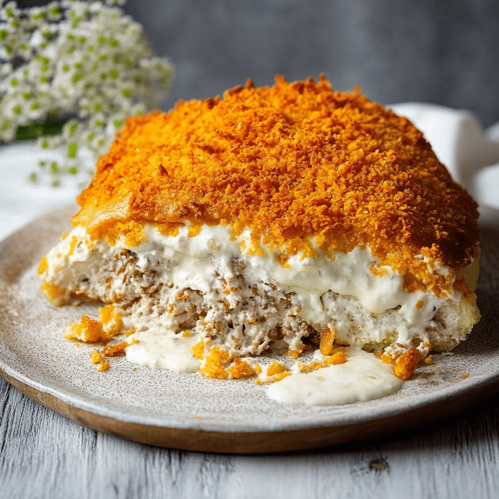 Chicken With Cream Cheese and Bacon Dorito Crunch