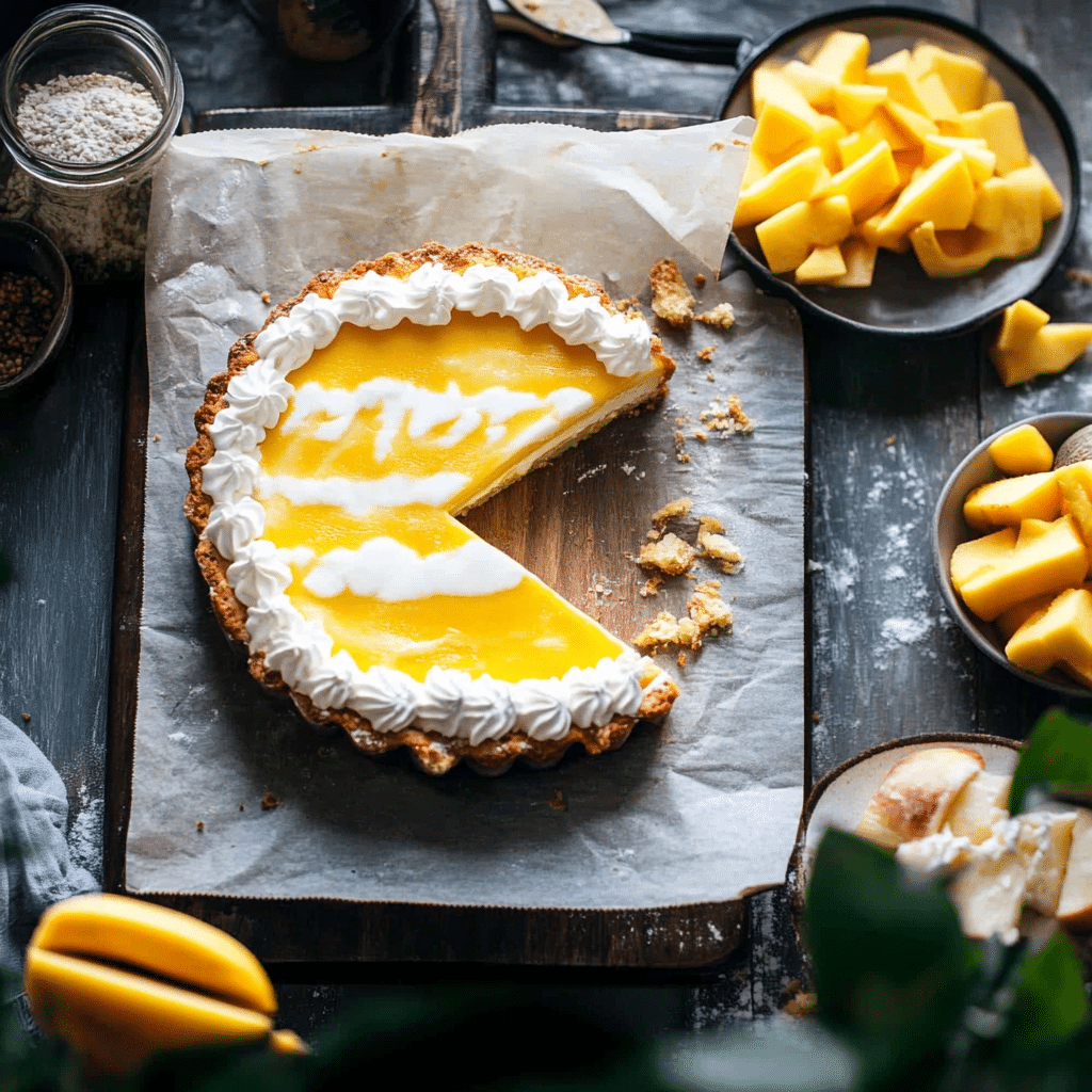 Coconut Mango Cheesecake Bars