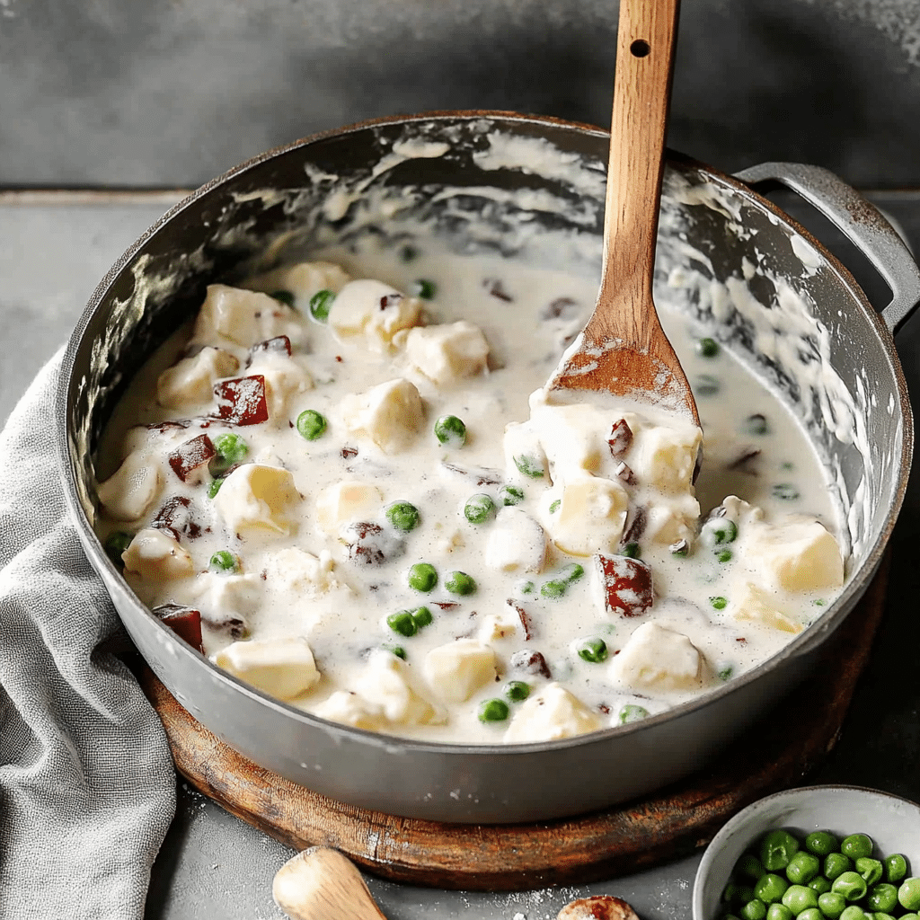 Creamy Red Potatoes and Peas