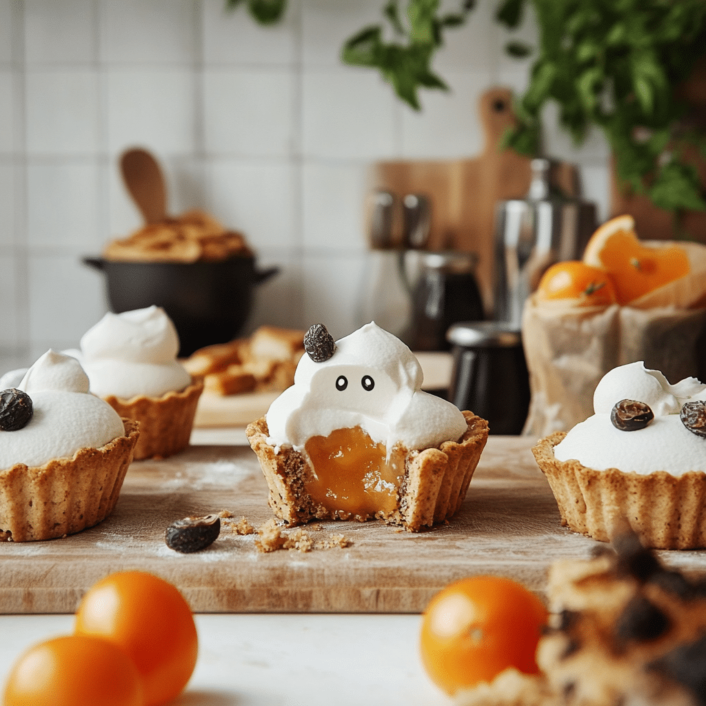 Vegan Caramel Meringue Ghost Tarts