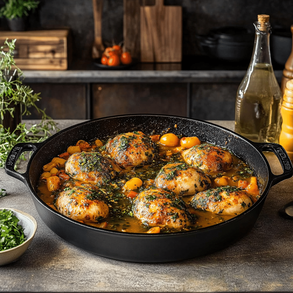 Creamy Oven Baked Chicken Thighs