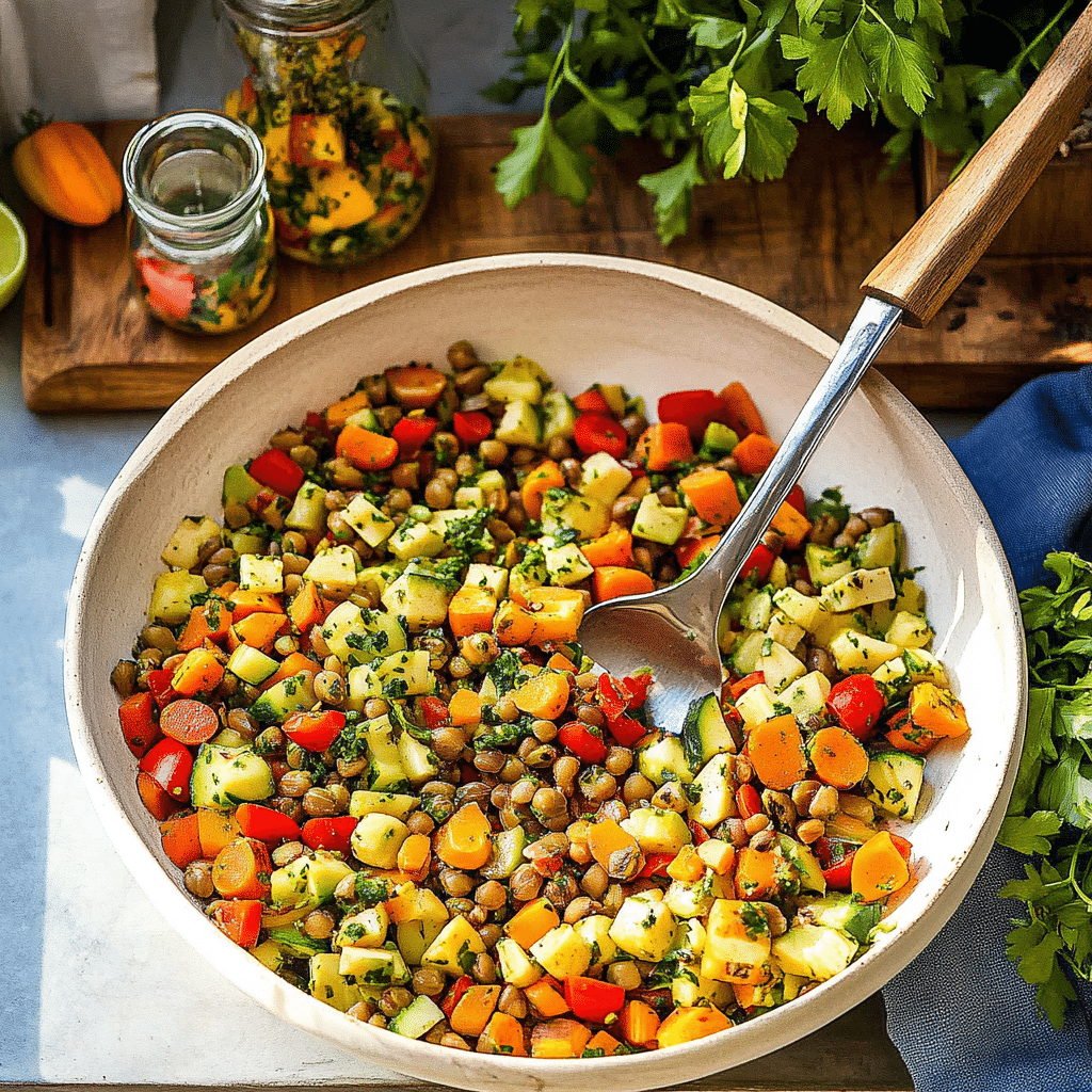 healthy Mediterranean Lentil Salad