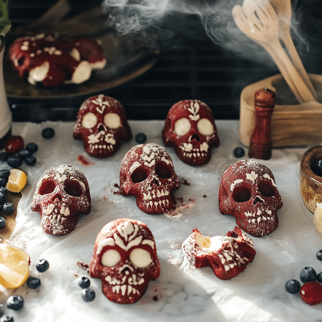 Red Velvet Skull Cakes