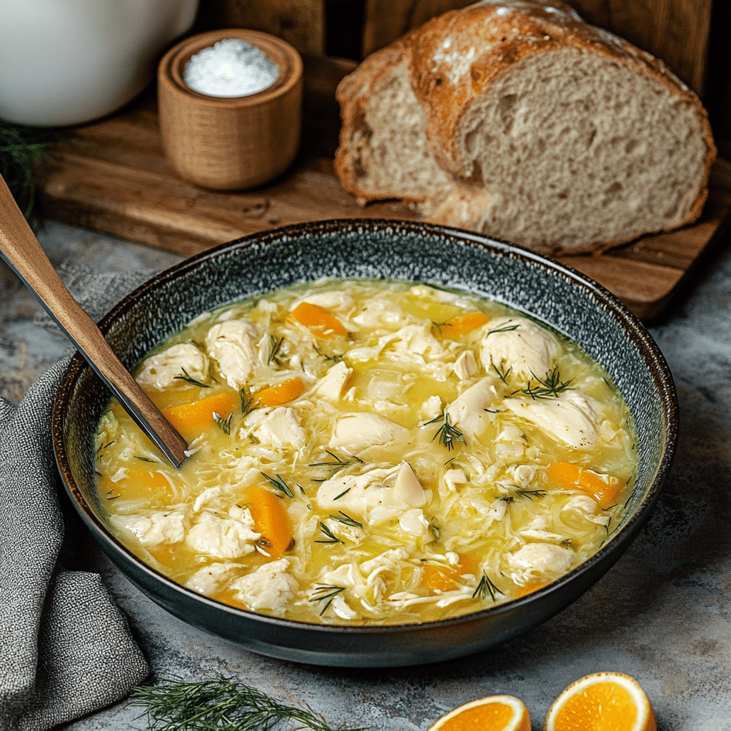 Avgolemono Greek Lemon Chicken Soup