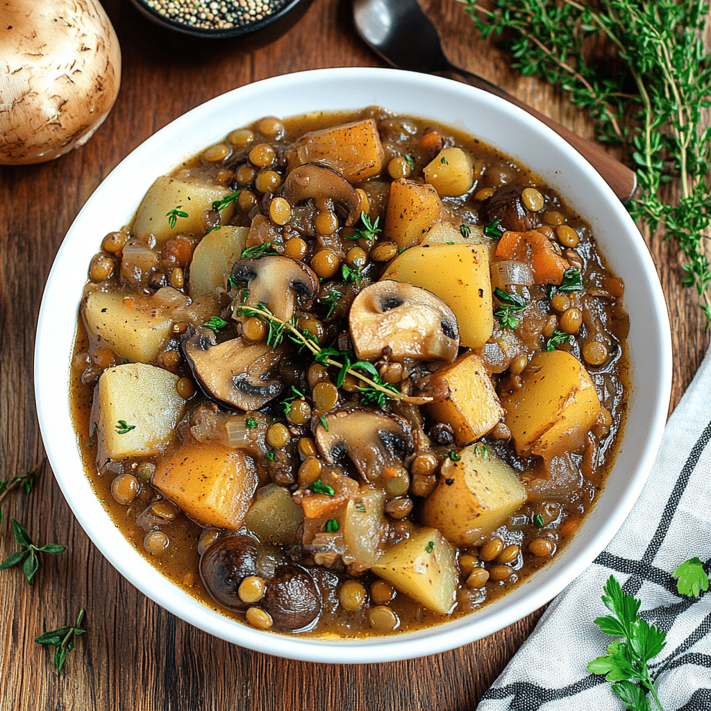Vegan Mushroom Lentil Soup