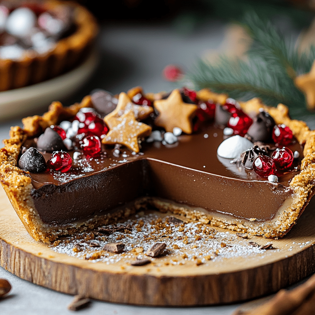 Vegan Gingerbread Chocolate Tart