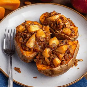Apple Spiced Stuffed Sweet Potatoes