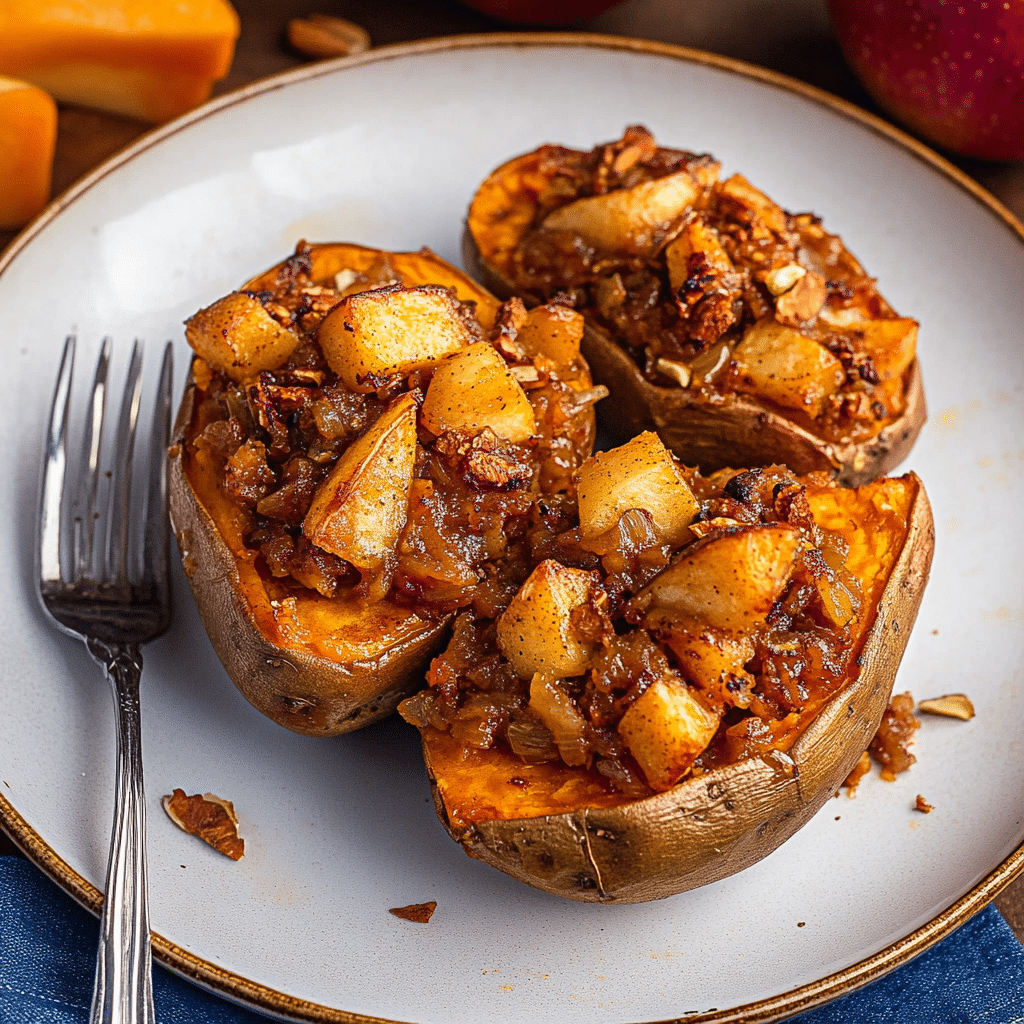 Apple Spiced Stuffed Sweet Potatoes