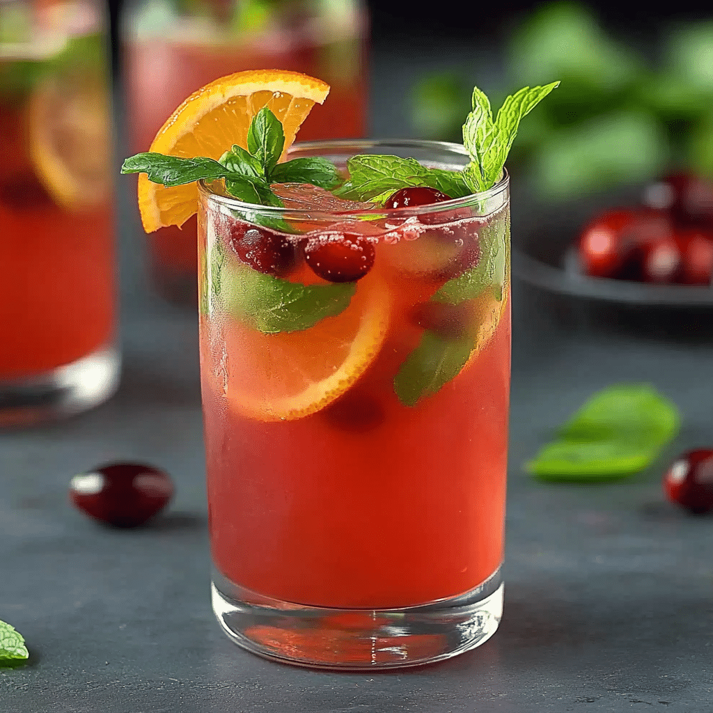 Blood Orange Cranberry Jalapeño Mojito
