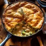 Skillet Broccoli Cheddar Chicken Pot Pie
