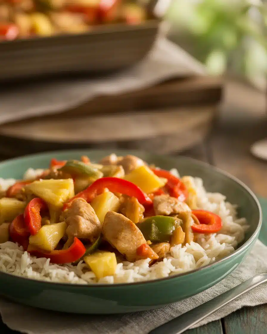 Delicious One-Pan Pineapple Chicken and Rice Dinner Ready in 30!