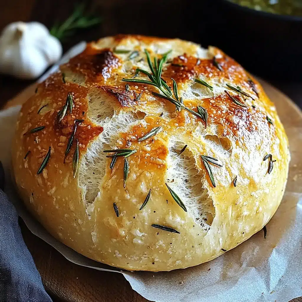 Easy Roasted Garlic Rosemary Artisan Bread – The Best Homemade Loaf
