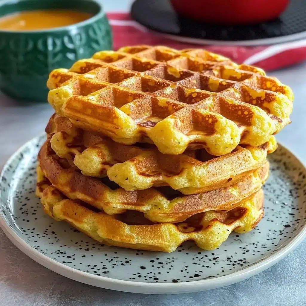 Keto cauliflower waffles served with toppings and garnish
