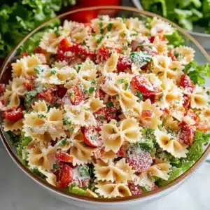 Colorful next level salad with fresh greens, veggies, and toppings.
